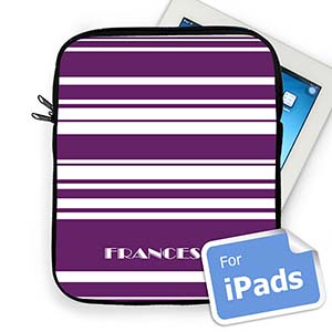 Custom Name Purple Stripes Ipad Sleeve
