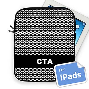 Custom Initials Black Chain Ipad Sleeve