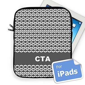 Custom Initials Grey Chain Ipad Sleeve