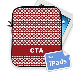 Custom Initials Red Chain Ipad Sleeve