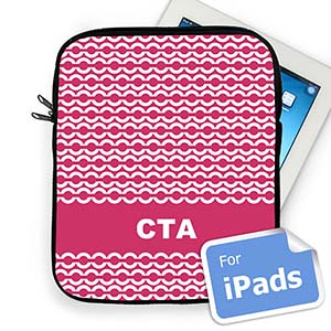 Custom Initials Hot Pink Chain Ipad Sleeve