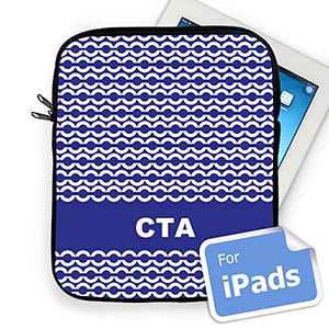 Custom Initials Blue Chain Ipad Sleeve