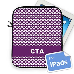 Custom Initials Purple Chain Ipad Sleeve