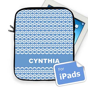 Custom Name Sky Blue Chain Ipad Sleeve