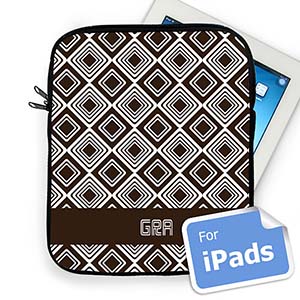 Custom Initials Chocolate Diamonds Ipad Sleeve