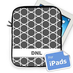 Custom Initials Grey Hoopla Ipad Sleeve