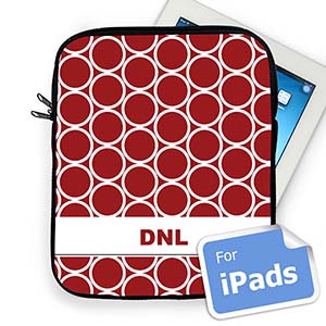 Custom Initials Red Hoopla Ipad Sleeve