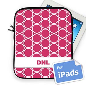 Custom Initials Hot Pink Hoopla Ipad Sleeve