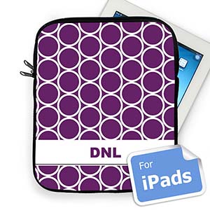 Custom Initials Purple Hoopla Ipad Sleeve