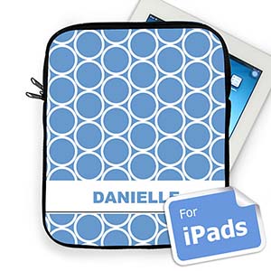 Custom Name Sky Blue Hoopla Ipad Sleeve