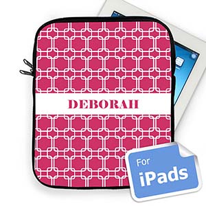 Custom Name Hot Pink Links Ipad Sleeve