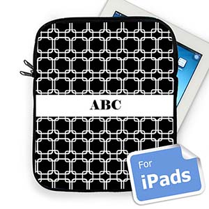 Custom Initials Black Links Ipad Sleeve