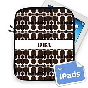 Custom Initials Chocolate Links Ipad Sleeve