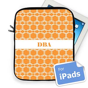 Custom Initials Orange Links Ipad Sleeve