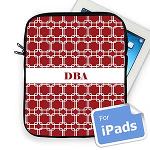 Custom Initials Red Links Ipad Sleeve