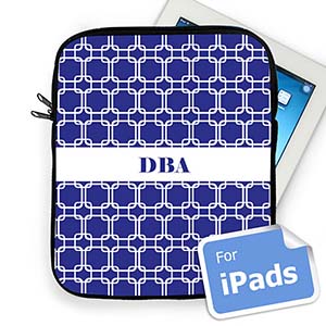Custom Initials Blue Links Ipad Sleeve