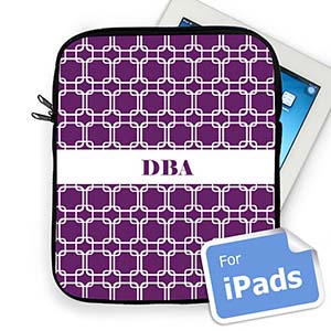 Custom Initials Purple Links Ipad Sleeve
