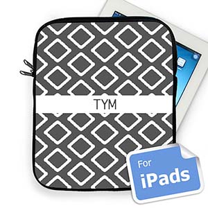 Custom Initials Grey Lkat Ipad Sleeve