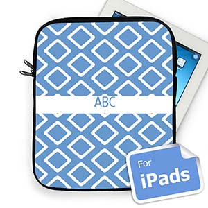 Custom Initials Blue Lkat Ipad Sleeve