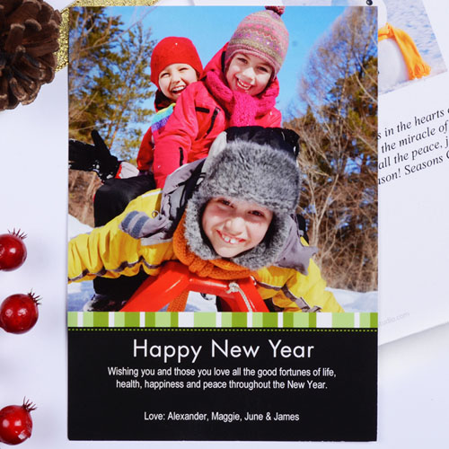 Create My Own Green Merry Miracle Portrait Invitation Cards