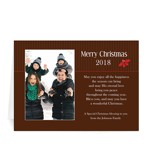Custom Printed Holly Spring Christmas Landscape Greeting Card