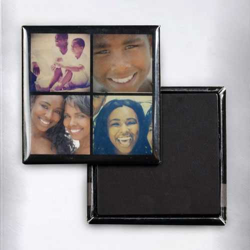 Black Four Collage Instagram Photo Square Photo Magnet