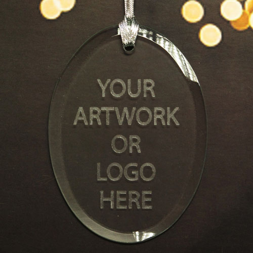 100% Custom Promotional Glass Ornaments With Logo Oval