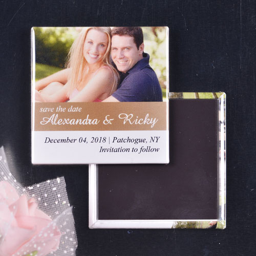Gorgeous Gold Wedding Theme Square Photo Magnet